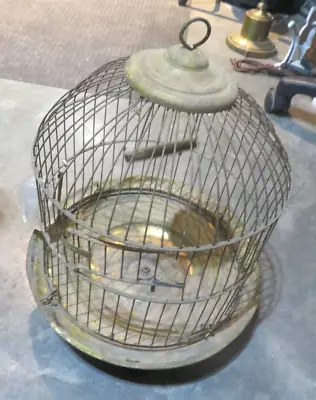 Vintage TRADEMARK OL & CO NY Brass Dome Birdcage W/Perch Swing • $87.50