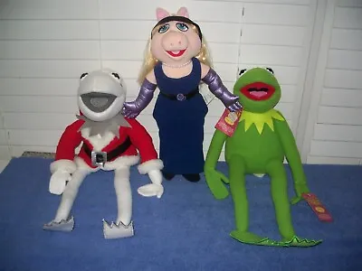 Muppet Show Kermit 18  Santa Kermit 17  & Miss Piggy Plush Doll 15  By Sababa • $100