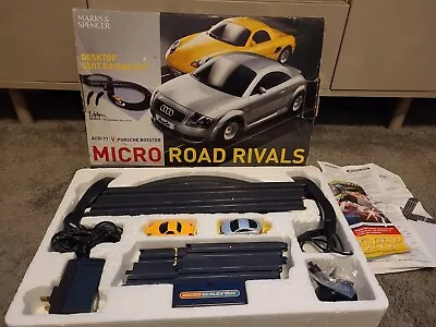 £30 • Buy Micro Scalextric Desktop Slot Racing Game - Road Rivals - Audi Tt Porsche M&s