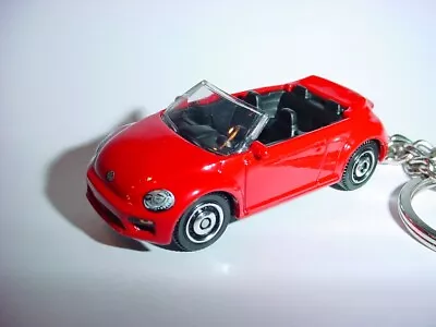 HOT 3D RED BEETLE CABRIOLET CUSTOM KEYCHAIN Keyring Key VW BLING Matchbox • $15.76