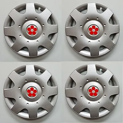 1998-2009 VW BEETLE 16  RED DAISY FLOWER Hubcaps Wheelcover SET Of 4 • $74.92