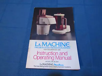 VTG Moulinex La Machine 354 & 390 Instruction And Operating Manual : • $12