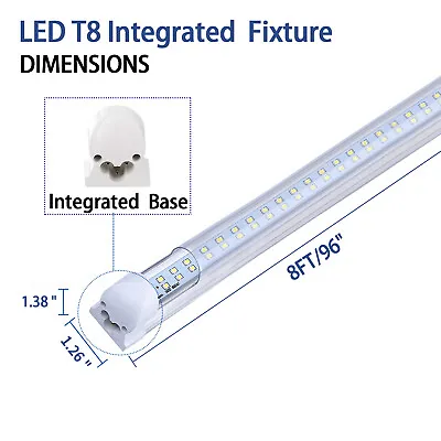 8FT Led Tube Light 8 Foot 72W T8 Integrated 8' Led Shop Light Warehouse Fixture • $177.15