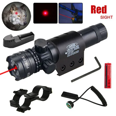 Tactical Green Red Laser Sight Rifle Dot Scope+ Switch +20mm Rail+ Barrel Mounts • $15.59