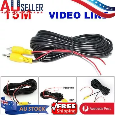 15m RCA Reverse Rear View Backup Camera Video Cable For Improved Safety • $23.79