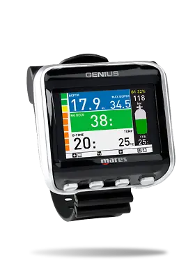 Open Box Mares GENIUS Dive Computer - Wrist With Air Integration - Black/Black • $898.46