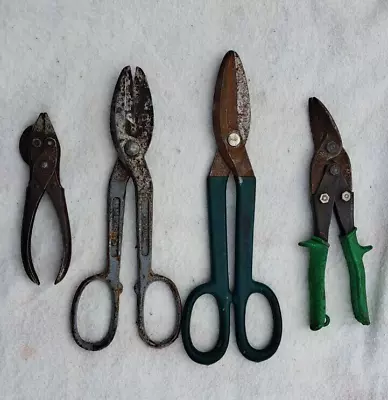Lot Of 4 Metal Shears Snips Cutters Scissors Steel Diamond Wiss Bernard • $29.99