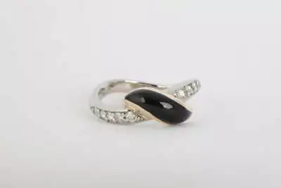 Kabana 14K Two-Tone Gold 0.30ctw Diamond Black Inlay Ring Size 7 (5.20g.) • $780