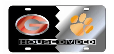 GEORGIA Bulldogs / CLEMSON Tigers HOUSE DIVIDED License Plate / Car Tag • $29.95