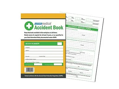 Accident Report Book HSE GDPR Data Protection RIDDOR Compliant 50 Page A4 • £3.99