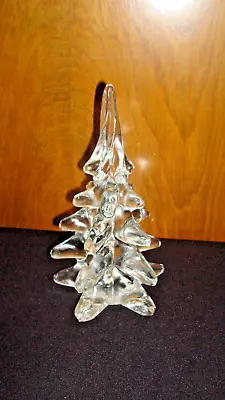 Vintage Clear Crystal Art Glass Christmas Tree Figurine 8 Inch • $15.95
