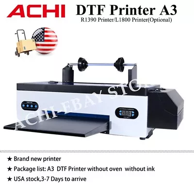 DTF  Printer A3 Direct To Film T-shirt Flatbed Transfer Printer 1390/1800 Print • $1597.06