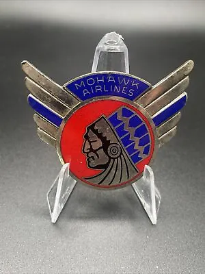 Mohawk Airlines Sterling Hat Badge LGB • $750