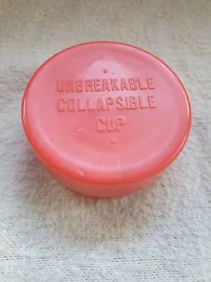 Vintage Unbreakable Collapsible Cup  Travel Camping Collector Orange • $8.50