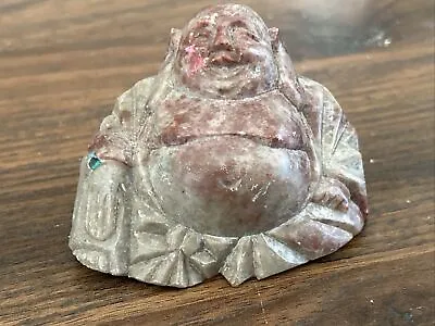 Vintage Carved Soapstone Sitting Buddha Figure • $22