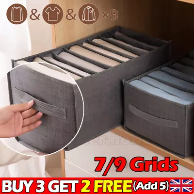 £5.99 • Buy Folding Drawer Organizer Clothes Box T-shirt Jeans Leggings Closet Storage Box