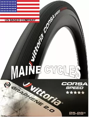 Vittoria Corsa Speed G 2.0 Tubular 700 X 25 All Black / Full Black • $109.90