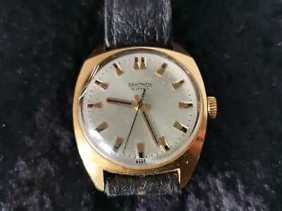 £39.99 • Buy 1970s Sekonda (Raketa Cal 2609.HA) Mens Gold Plated Wrist Watch, Working