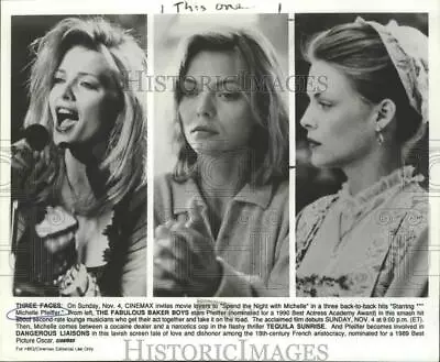 1989 Press Photo Actress Michelle Pfeiffer In Tequila Sunrise And Other Movies • $19.99