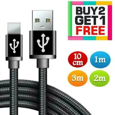 Long Braided USB Fast Charging Data Cable Lead For IPhone 14 13 12 X XS MAX 7 8 • £2.99