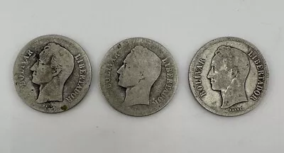 Silver Coins (3) 1929 Venezuela 2 Bolivares • $13.90