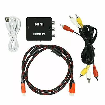 $15.39 • Buy Mini HDMI To Composite CVBS RCA AV Video Converter Adapter 1080p With Cables