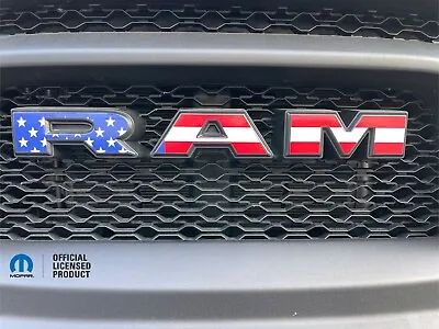 19-24 RAM 2500 TRADESMAN GRILL Front Emblem OVERLAY USA AMERICAN FLAG RWB • $19.95