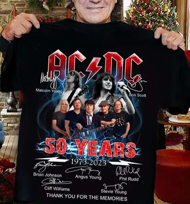 ACDC 50 Years Anniversary 1973-2023 Thank You For The Memories T-shirt HE81385 • $18.99