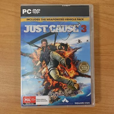 JUST CAUSE 3  - PC Game Complete - BIG BOX - Includes MAP And VEHICLE PACK • $14.95