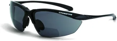 Crossfire Sniper 1.5 Smoke/Gray Bifocal Readers Magnifier Safety Glasses Sun Z87 • $13.09