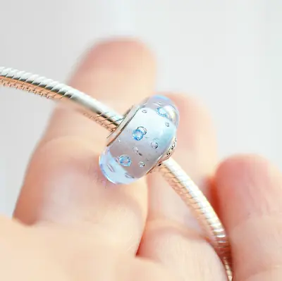 Authentic Pandora Blue Effervescence Murano Glass Charm • £19.41