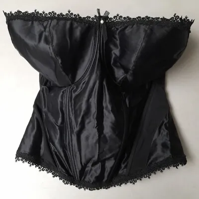 £14.98 • Buy BNWT NEW Masquerade Corset Size 38FF Black Gothic Satin Padded Underwired Basque