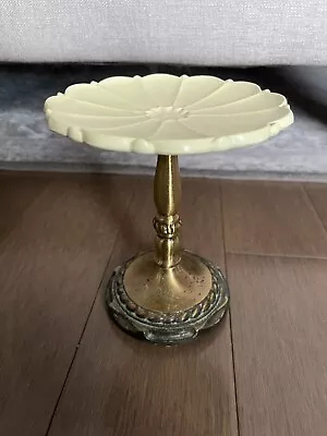 Vintage Amerock Carriage House Soap Trinket Ring Dish Pedestal Bathroom Brass • $26.80