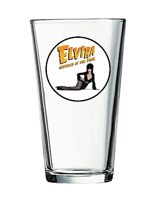 Halloween - Elvira - 16oz Pint Beer Glass Pub Seltzer Cocktail Barware Tea 102 • $14.95