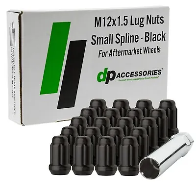 Black M12x1.50 Closed End Spline Tuner Lug Nuts - 19mm Hex - Set Of 20 • $35