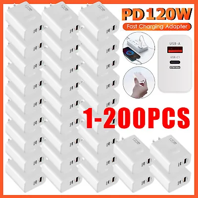 1-200PCS PD 120W Fast Charger Adapter USB Type C Wall Power For IPhone 15 14 Lot • $310.99