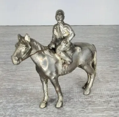 Vintage SNK Horse & Jockey 4  Occupied Japan Antique Cast Metal  • $29.74