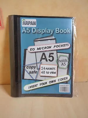 A5 Black Presentation 28 Pocket Display Book / Folder BNWT Eco Friendly • £3.99