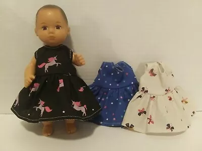 8  Doll Clothes Handmade To Fit American Girl 8  Baby Doll-3-Dresses   B26 • $8.99