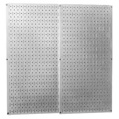 $63.99 • Buy 2 Pack Metal Wall Pegboard Peg Board Panel Organizer Shelf Display Tools Garage