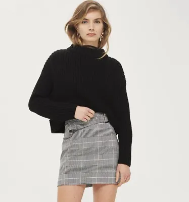 £29.19 • Buy Women’s Top Shop Checked Peplum Mini Skirt Size 2