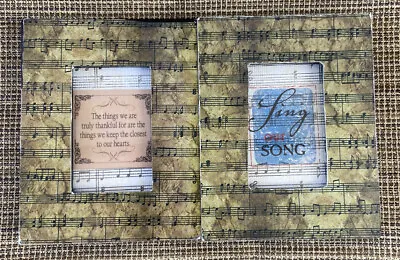 Set Of 2 - Mini Musical Notes Photo Picture Frames Measures 3 1/2  X 4 1/2  • $10