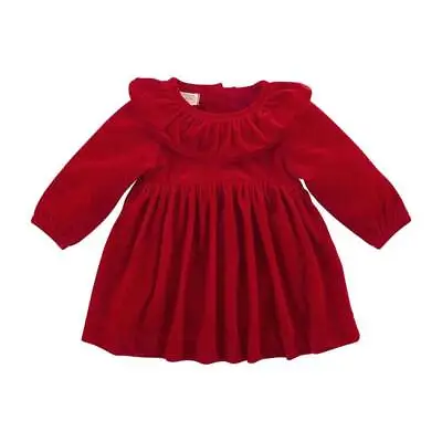 Mud Pie Poinsettia Red Velour Dress  24M/2T 3T 4T 5T • $28.80