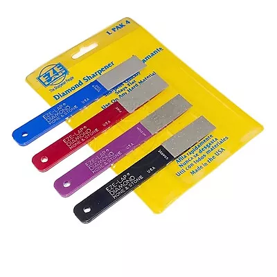 EZE-LAP 4 Piece Colour-Coded Diamond Hones Or Knife Sharpeners Set L PAK 4 • $57.18