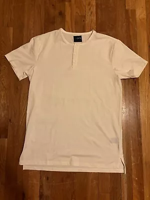 Cuts Clothing Men's Split Hem Henley Signature Fit Tee T-Shirt Medium Off-White • $19.99
