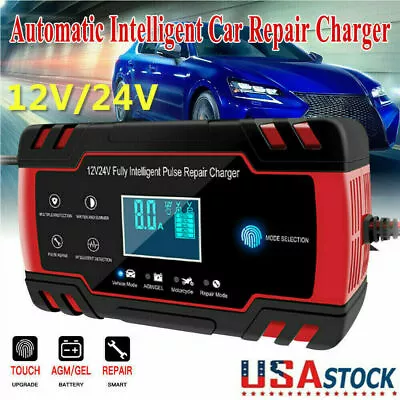 6/12/24V Smart Automatic Battery Charger Maintainer Motorcycle Car Trickle Float • $6.95