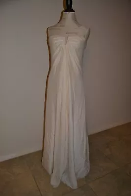 Nicole Miller Silk Chiffon Strapless Beach Wedding Gown Size 6 • $200