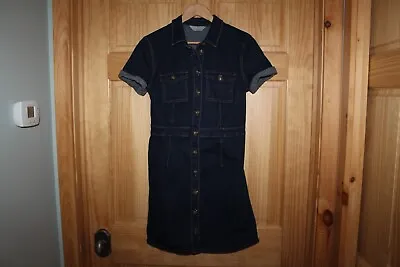  Dorothy Perkins Dark Blue Denim Short Sleeve Jean Dress - SZ 6 (10)  NEW • £23.79
