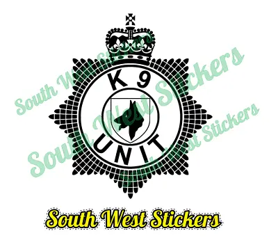 K9 UNIT BADGE Sticker  DOG HANDLER  Sign K9 Unit SECURITY 200mm X 1 • $12.62