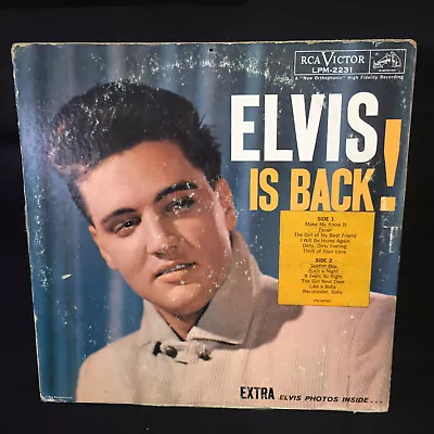 Elvis Presley Elvis Is Back! LP LPM-2231 1st ED 1960 Mono 1S1S VG-/G+ Tested VG • $13